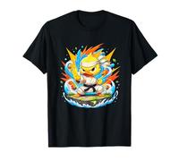 Carino Angry Karate Duck Ninja Arti Marziali Anime Hero Maglietta