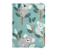Carino Animal Koala Seafoam Blue Leather Passaporto e Vaccino Card Holder Combo Porta Passaporto Custodia Viaggio Documenti Portafoglio Ultra Sottile