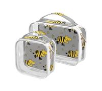 Carino Animal Pattinaggio Stelle Nero Grigio Mens Toiletry Bag TSA Approvato Borse trasparenti per le Donne Viaggio Essenziale