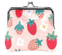 Carino Animal Portamonete da donna & Sacchetti Kiss Lock Carino Fragola Rosa Cambiamento Sacchetto di Carta, Carino Fragola Rosa, OneSize