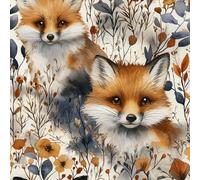Carino Animale Carta da Parati Rimovibile Volpe Pianta Fiore Autoadesiva Impermeabile Ispessita Opaco Pellicola Adesivo Mobilia Decorativo Rullo Sticker per Cucina Camera da Letto Bagno 0.4x3 m