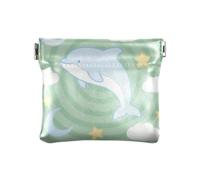 Carino Animale Dolphin Nube Salvia Verde Moda Donna Piccolo Cuoio Coin Purse Carino Gioielli per gli Uomini Donne Viaggio bolsas para monedas de Mujer