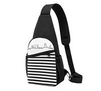 Carino Animale Fattoria Cane Casual Una Spalla Cross Body Borsa Del Petto Del Raccoglitore Del Telefono Degli Uomini Cross Body Bag Viaggio, Nero , Taglia unica