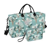 Carino Animale Koala Seafoam Blu Decorativo Grande Borsa da Palestra con Borsa da toilette per Sport 2 Pz Set bolsas para viajar en Avion de Mujer