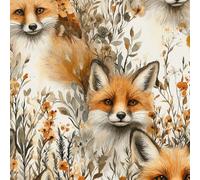 Carino Animale Pellicola Adesiva per Mobili Volpe Pianta Fiore Carta da Parati Rimovibile Autoadesiva Opaco Ispessita Wallpaper Impermeabile Decorativa Rullo Sticker per Cucina Armadio Porta 0.45x10 m