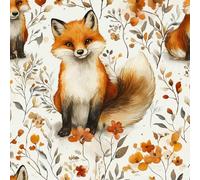 Carino Animale Pellicola Adesiva per Mobili Volpe Pianta Fiore Carta da Parati Rimovibile Autoadesiva Opaco Ispessita Wallpaper Impermeabile Decorativa Rullo Sticker per Cucina Armadio Porta 0.45x5 m