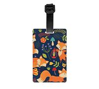 Carino animale volpe fiore unico accessori da viaggio bagagli tag borsa, borsa scuola valigia identificare etichette, per donne uomini