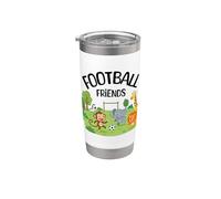 Carino animali della giungla che giocano a calcio calcio bambini genitori Bicchiere termico in acciaio inox doppia parete