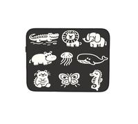 Carino Animali Icon Scuro Laptop Sleeve Case Notebook Computer Tablet Valigetta Borsa da Trasporto per Lavoro 10 Pollici
