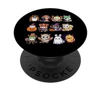 Carino animali spettrali mostri Fluffle in costumi di Halloween PopSockets PopGrip Adesivo