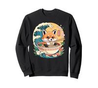 Carino Anime Panda Rosso in Ramen Bowl Wave Sakura Felpa