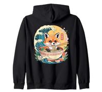 Carino Anime Panda Rosso in Ramen Bowl Wave Sakura Felpa con Cappuccio