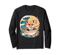 Carino Anime Panda Rosso in Ramen Bowl Wave Sakura Maglia a Manica