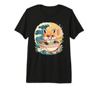Carino Anime Panda Rosso in Ramen Bowl Wave Sakura Maglietta Premium