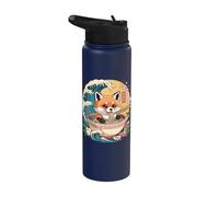 Carino Anime Panda Rosso In Ramen Bowl Wave Sakura Stainless Steel Insulated Water Bottle