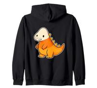Carino Arancione Dino Halloween Felpa con Cappuccio