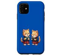 Carino Arancione Kitties Lettura Burns Night Poesia Custodia per iPhone 11