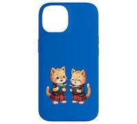 Carino Arancione Kitties Lettura Burns Night Poesia Custodia per iPhone 14