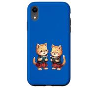 Carino Arancione Kitties Lettura Burns Night Poesia Custodia per iPhone XR