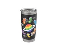 Carino Astronauta Dragons Rainbow Ringed World Bicchiere termico in acciaio inox doppia parete