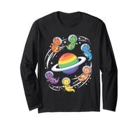 Carino Astronauta Dragons Rainbow Ringed World Maglia a Manica