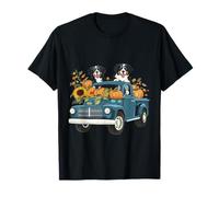 Carino Autunno Bernese Mountain Dogs Zucca Camion Girasoli Maglietta