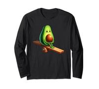 Carino avocado seduto su altalena cartone animato Maglia a Manica
