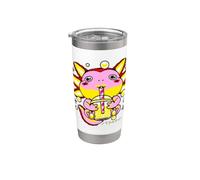 Carino Axolotl Bere Boba Bubble Tea giapponese Kawaii Anime Bicchiere termico in acciaio inox doppia parete