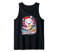 Carino Axolotl Che Indossa Un Cappello di Babbo Natale Vacanze Natale Canotta