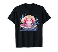 Carino Axolotl in Seashell Subacquea Ocean Vibes Maglietta