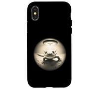 Carino Axolotl scatta un selfie mentre UFO strano grafico Custodia per iPhone X/XS