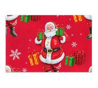 Carino Babbo Natale rosso puzzle adulto 500 pezzi arte floreale pittura divertente divertente puzzle duro divertente, 50,8 x 37,9 cm