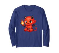 Carino Baby Devil con Forme di Fuoco Mania Maglia a Manica