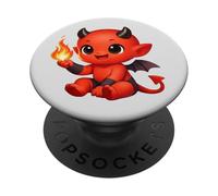 Carino Baby Devil con forme di fuoco Mania PopSockets PopGrip Adesivo