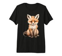 Carino Baby Fox Acquerello Foresta Animale Art Maglietta Premium