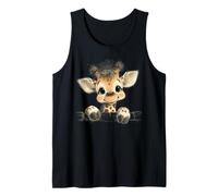 Carino Baby Giraffa Sbirciando Animale Illustrazione Canotta