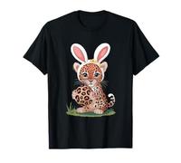 Carino Baby Leopard con Coniglietto con Orecchie Uovo di Pasqua Maglietta