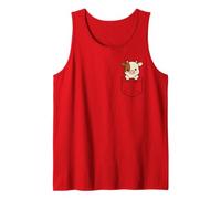 Carino Baby Mucca Pocket Pal Vitello Divertente Mucca Fattoria Animale Canotta