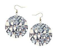 Carino Baby Penguins Sketch Orecchini in pelle alla moda per le donne ciondola 1 paio di orecchini piercing stampati leggeri gioielli regali per donne ragazze