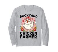 Carino Backyard Pollo Farmer Bow Farm Animal Maglia a Manica