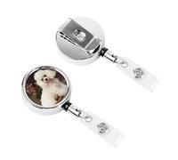 Carino badge infermieristico bobina francese barboncino retrattile infermiera porta badge con clip a coccodrillo ID badge clip per ufficio medico infermiera