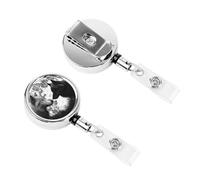 Carino badge infermieristico bobina lupi sotto la luna retrattile infermiera porta badge con clip a coccodrillo ID badge clip per ufficio medico infermiera