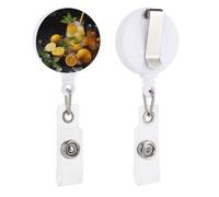 Carino badge infermieristico retrattile con clip a coccodrillo arancione limonata con menta ID badge clip per ufficio, dottore, infermiere