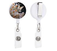 Carino badge infermieristico retrattile con clip a coccodrillo farfalle narciso fiori ID badge clip per ufficio medico infermiera