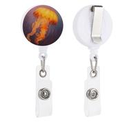 Carino badge infermieristico retrattile con clip a coccodrillo meduse arancione ID badge clip per ufficio medico infermiera