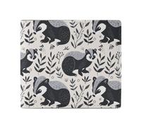 Carino Badger Novità Bifold Portafogli Divertente Portafoglio Tasca Frontale Porta Soldi con ID Slot per Carte di Credito per Uomo Donna 11,4 x 10,2 cm
