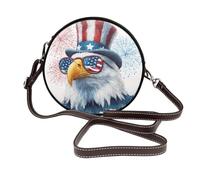 Carino Bald Eagle Occhiali da sole Cappello a cilindro Donne Rotondo Crossbody Borse in Pelle Sling Bag Borsa