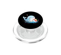 Carino balena Kawaii che gioca a palla da spiaggia divertimento oceano PopSockets PopGrip per MagSafe