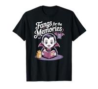 Carino Bambino Vampiro Reading Photo Album Bambini Halloween Maglietta