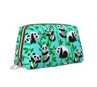 Carino Bamboo Animal Print Makeup Bag Portatile Versatile Toiletry Bag Grande Capacità Borsa Cosmetica per le Donne, bianco, Taglia unica, Beauty case